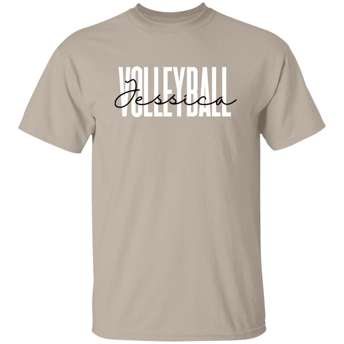Personalized Volleyball T-shirt gift Custom name Volleyball player Volleyball coach Unisex Tee Sand Pink Light Blue-Family-Gift-Planet