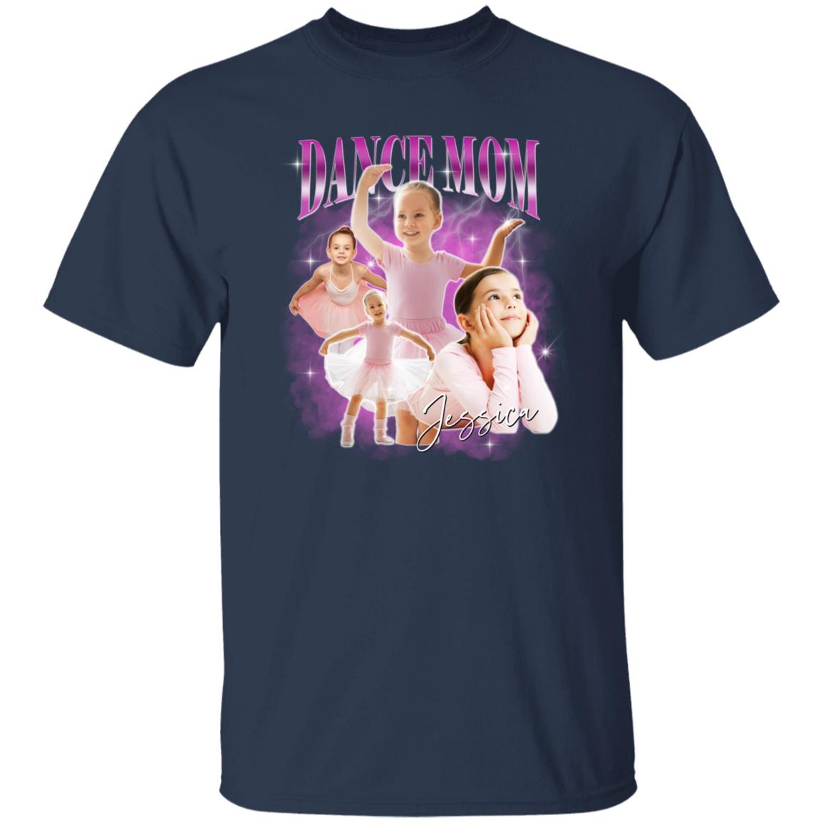 Custom Dance Mom Unisex T-Shirt Your pictures Dancer girl mama tee Black Navy Dark Heather-Family-Gift-Planet