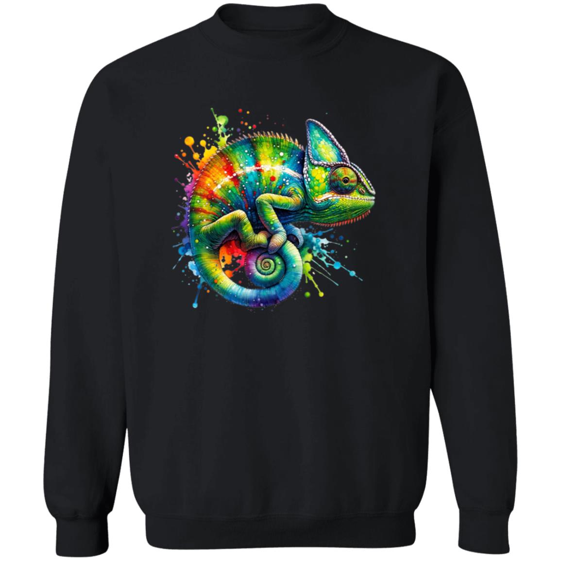 Chameleon Color Splash Unisex Sweatshirt Black Navy Dark Heather-Family-Gift-Planet