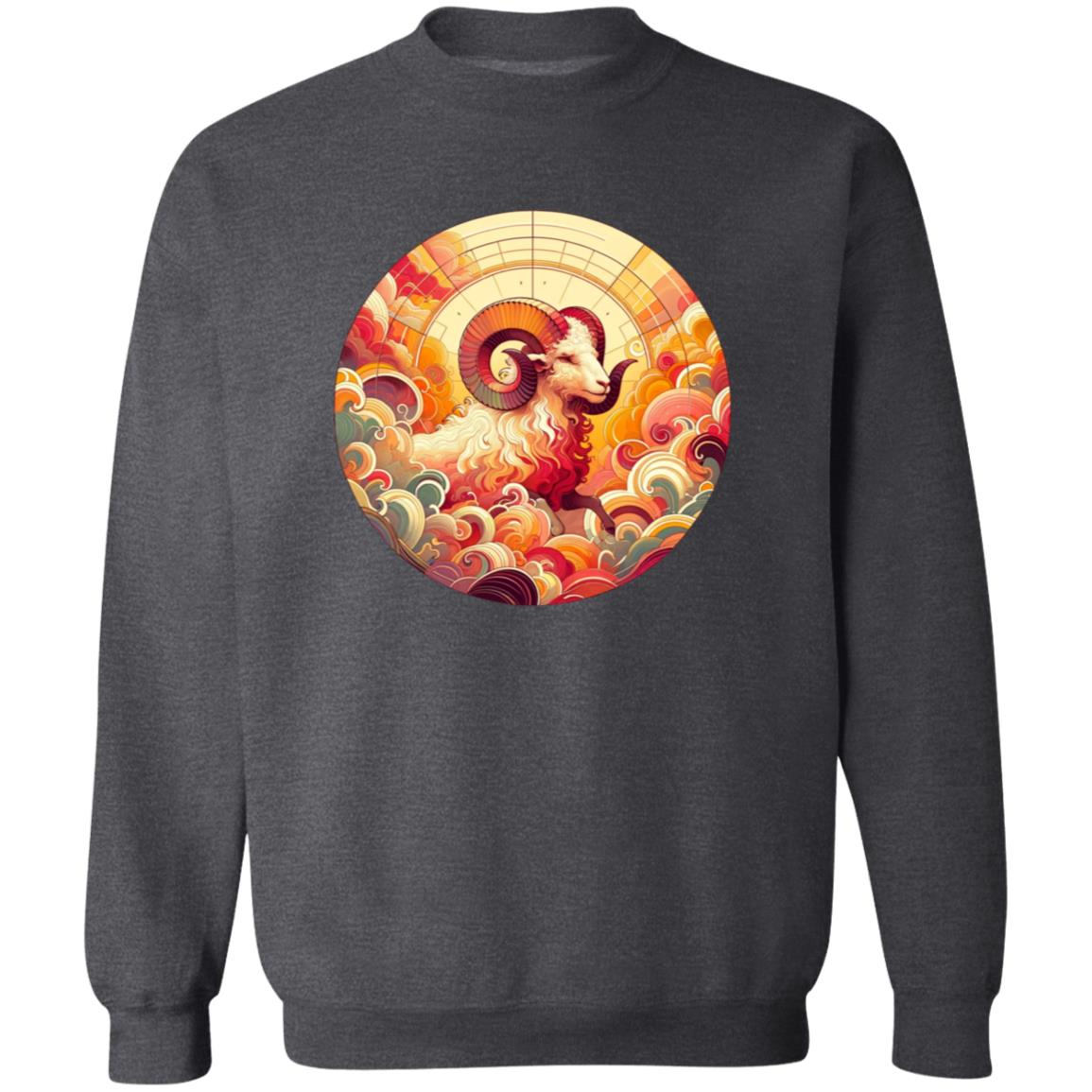 Aries Zodiac sign artistic Unisex Sweatshirt Black Navy Dark Heather-Family-Gift-Planet