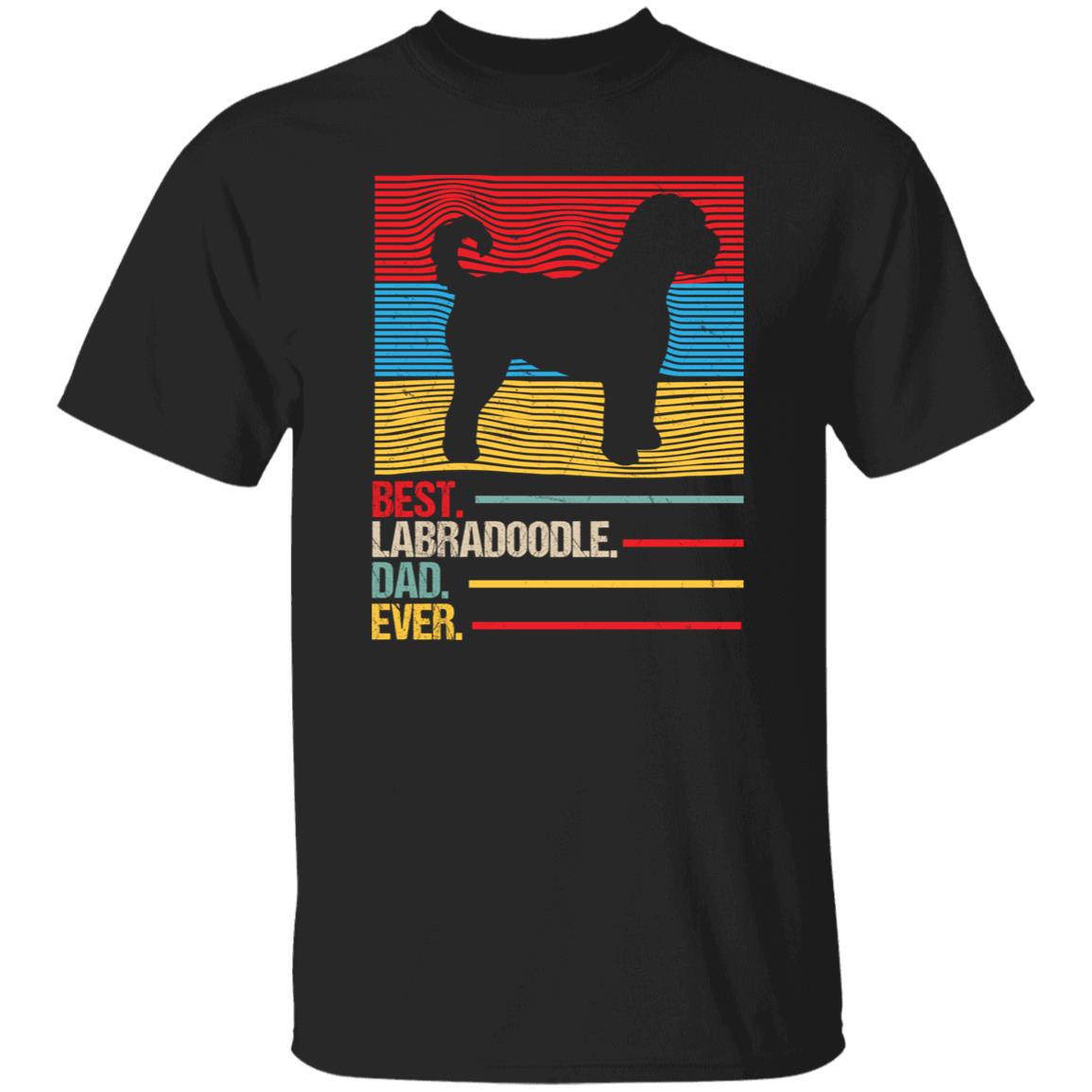 Best Labradoodle Dad Ever Retro Unisex T-shirt gift Labrador owner black dark heather-Black-Family-Gift-Planet