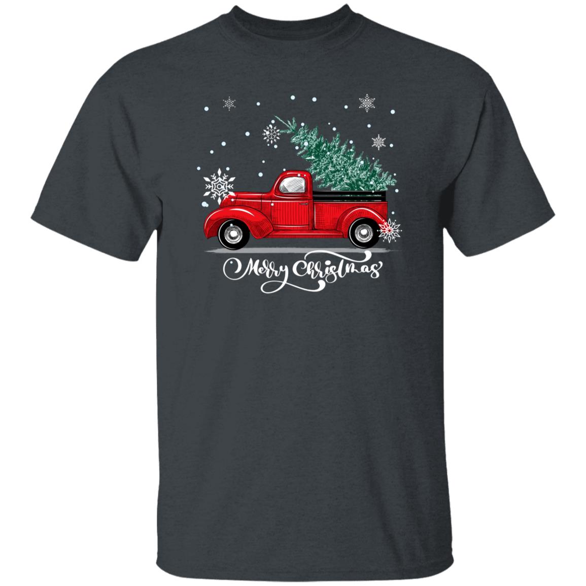 Red car Christmas Unisex shirt Merry Christmas Holiday tee Black Dark Heather-Family-Gift-Planet