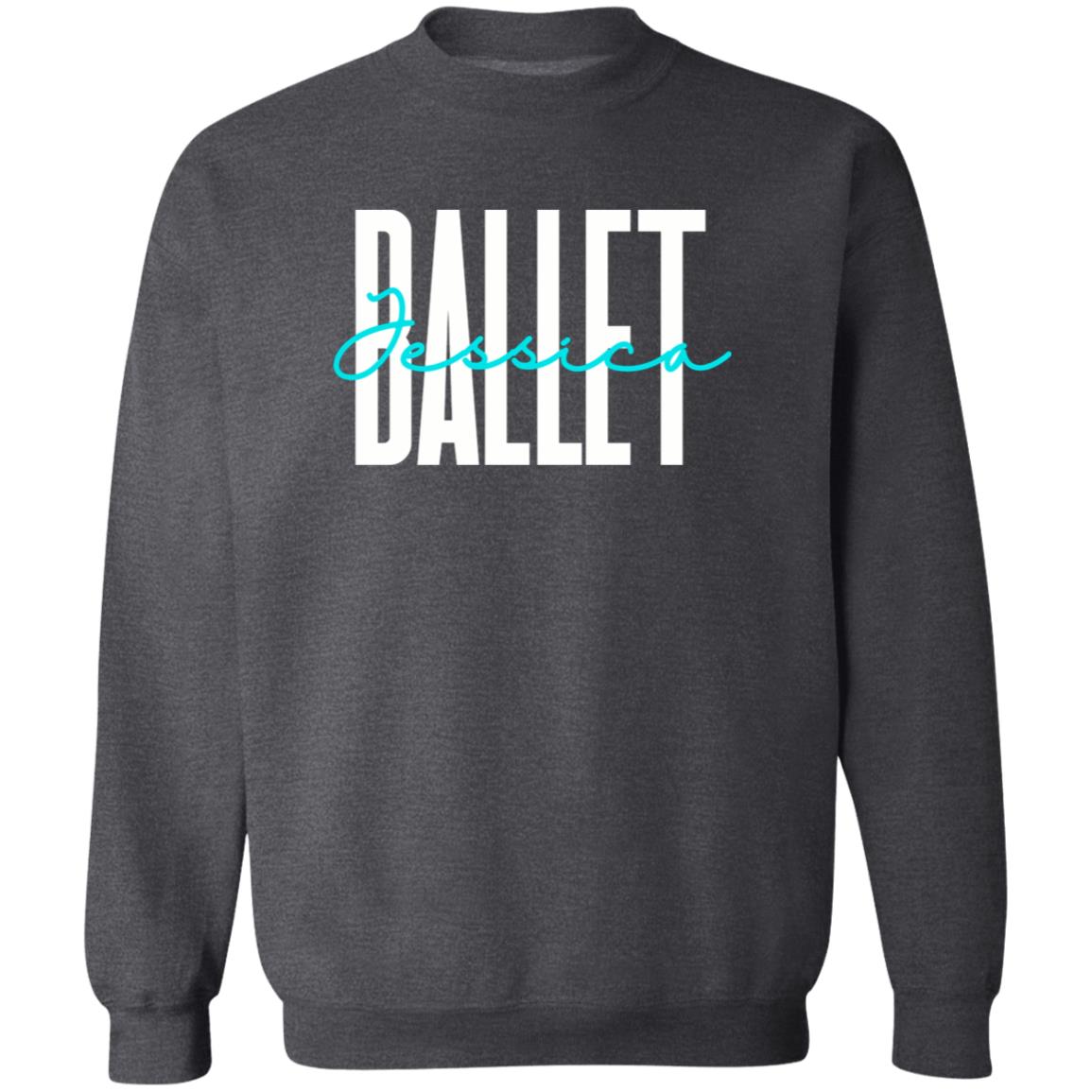 Personalized Ballet Unisex Sweatshirt Custom name ballerina Sand Black Dark Heather-Family-Gift-Planet