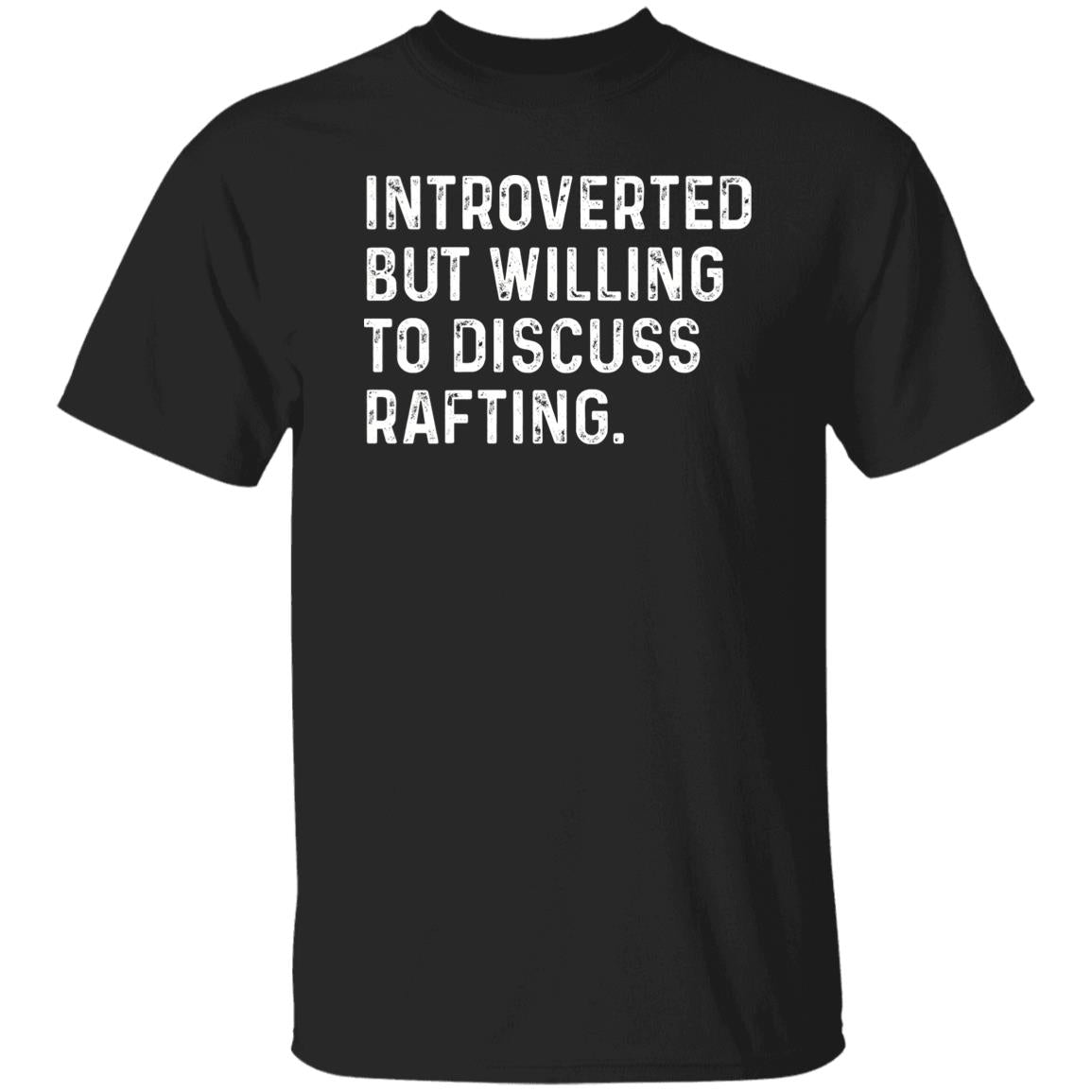 Introverted but willing to discuss Rafting Unisex T-shirt Rafter tee Black Navy Dark Heather-Black-Family-Gift-Planet