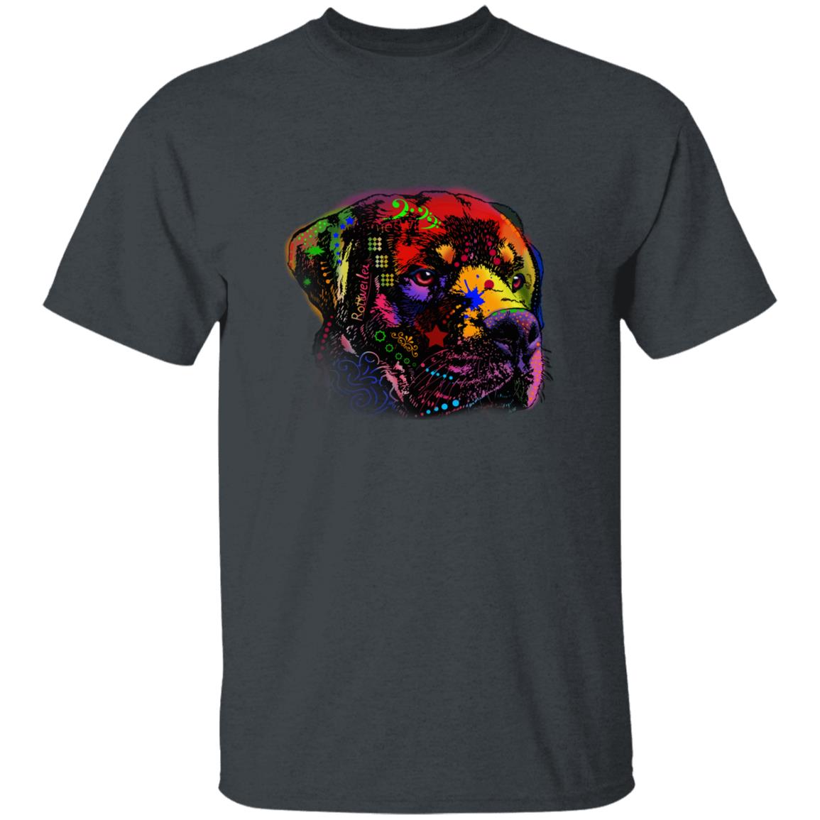 Abstract Rottweiler dog Unisex shirt S-2XL black navy dark heather-Dark Heather-Family-Gift-Planet