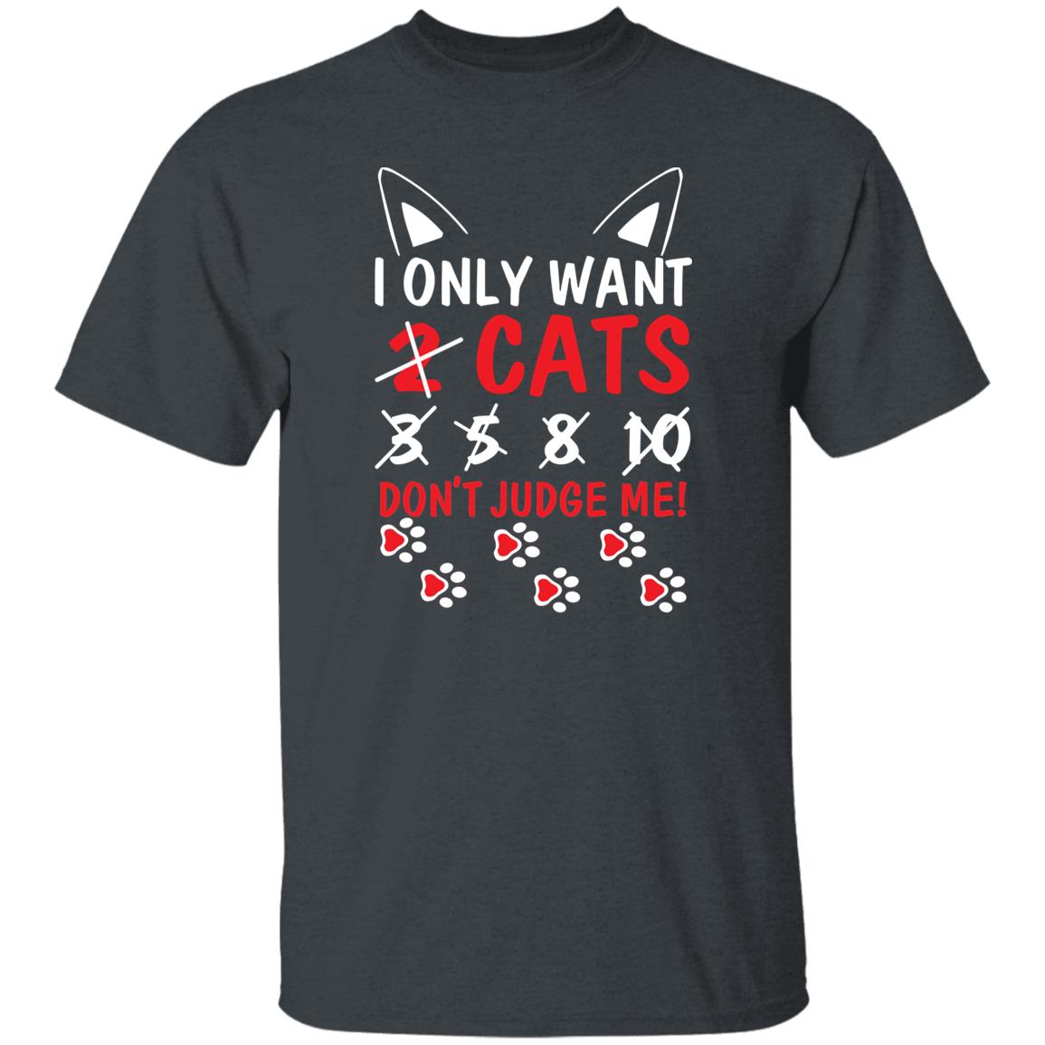 I only want cats Unisex shirt cats fun tee Black Dark Heather-Family-Gift-Planet