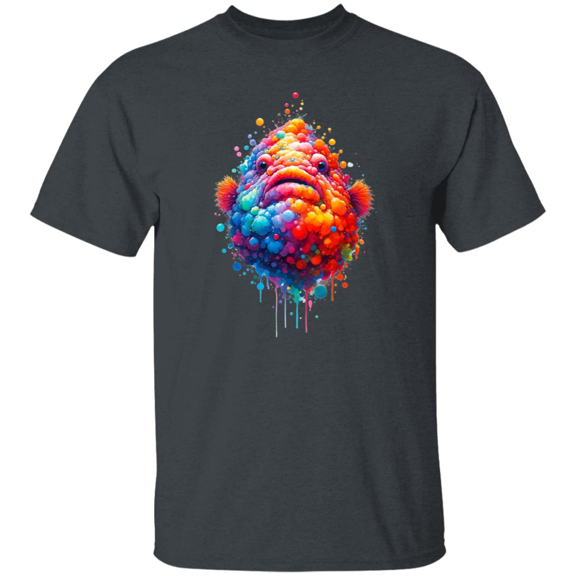 Deep Sea Fish Color Splash Unisex T-shirt Black Navy Dark Heather-Family-Gift-Planet