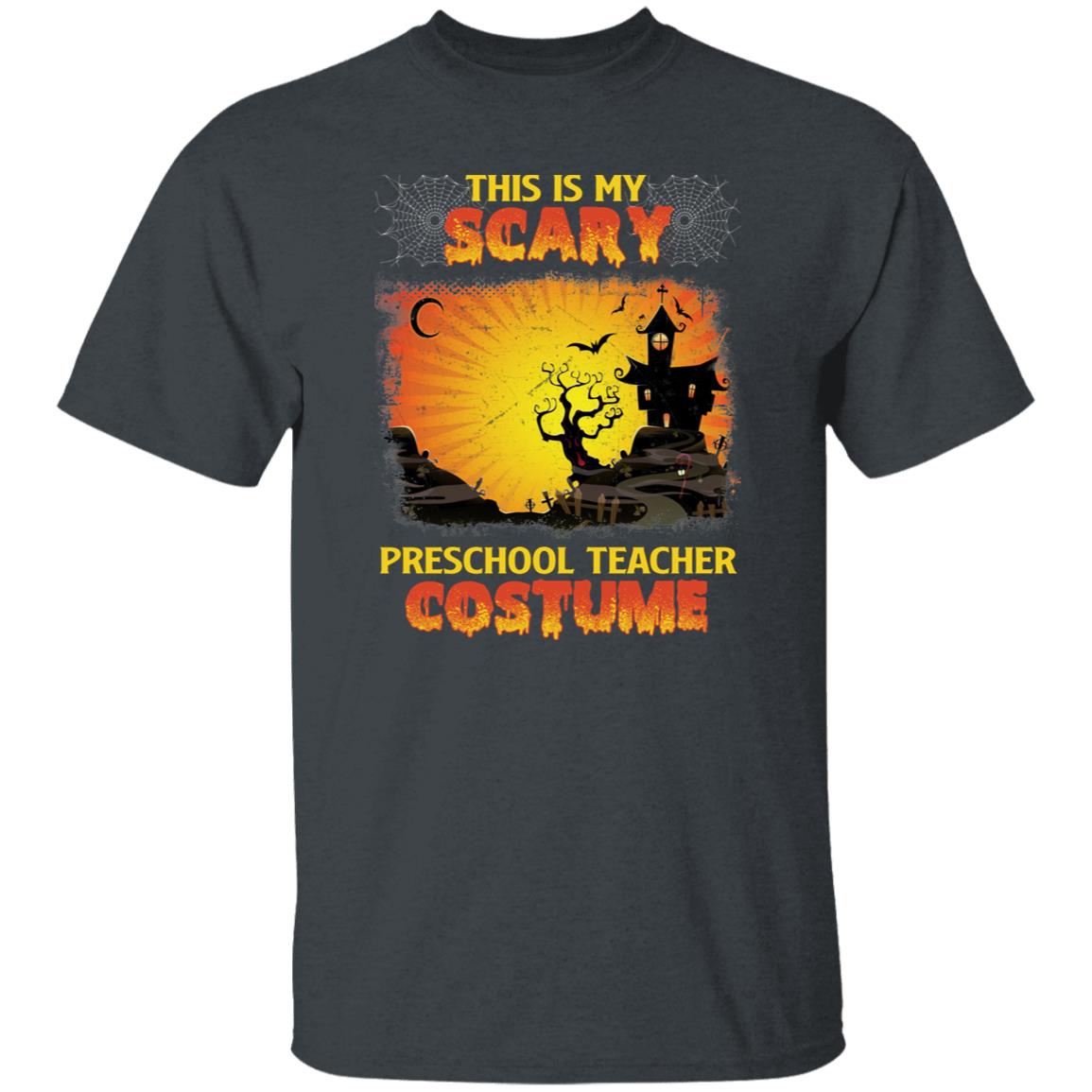 Scary preschool teacher Halloween Unisex T-Shirt Spooky kindergarten tee Black Dark Heather-Family-Gift-Planet