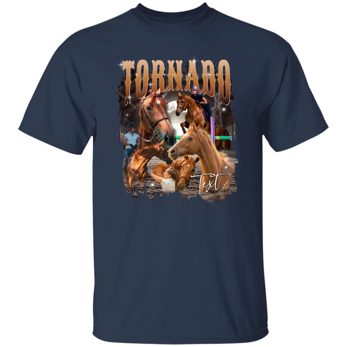 Custom horse T-Shirt gift Personalized Horse mom Your own pictures Unisex Tee Black Navy Dark Heather-Family-Gift-Planet