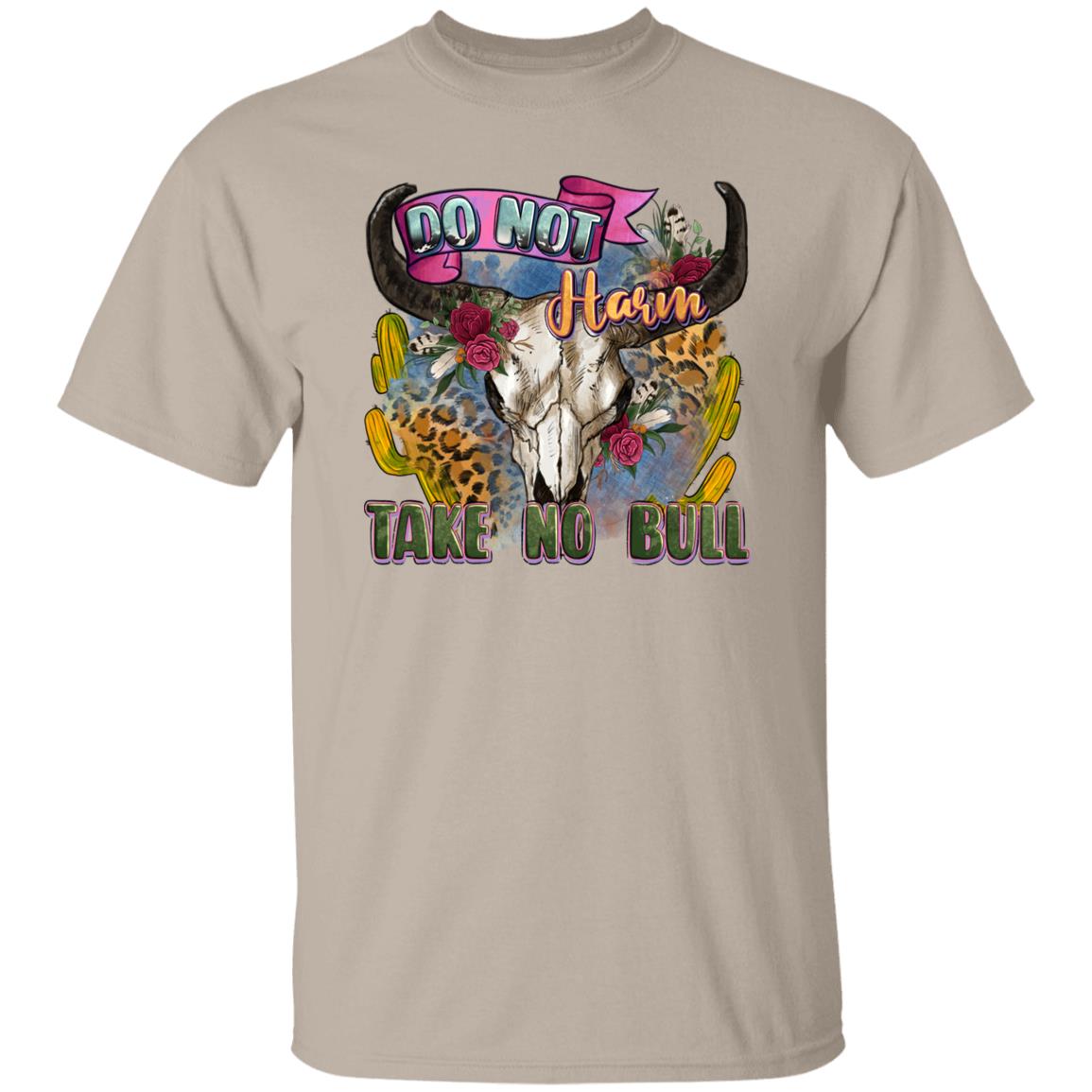 Do not harm take no bull cow skull T-Shirt gift Leopard skin buffalo skull Texas girl Unisex Tee Sand White Sport Grey-Family-Gift-Planet
