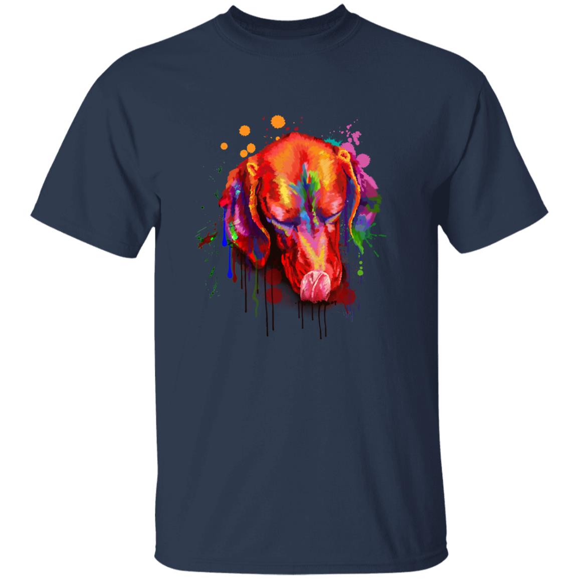 Watercolor Art Vizsla dog Unisex shirt S-2XL black navy dark heather-Navy-Family-Gift-Planet