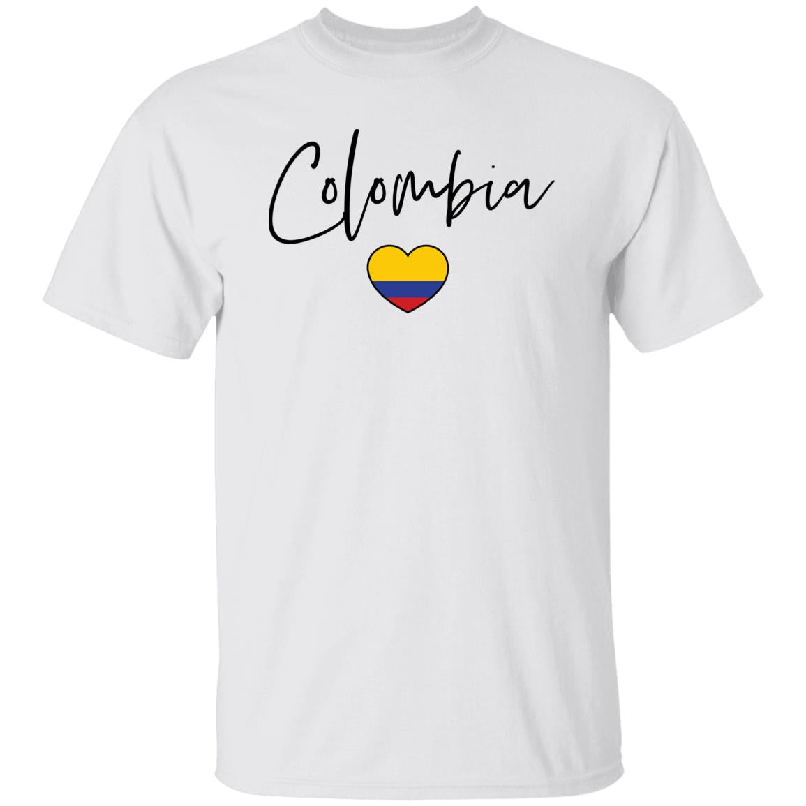 Colombia flag heart Unisex T-shirt Colombia love tee White Sand Blue-Family-Gift-Planet