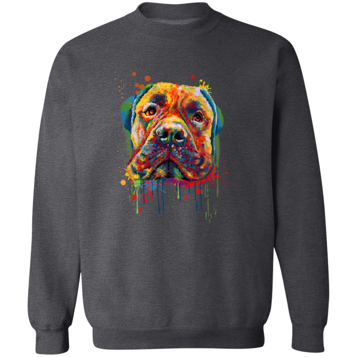 Abstract Bullmastiff dog Unisex Crewneck Sweatshirt with expressive splashes-Family-Gift-Planet