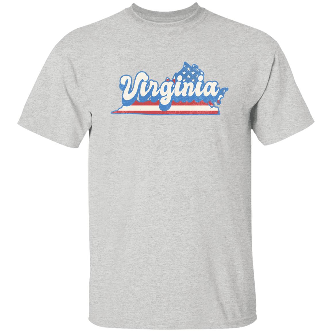 Virginia US flag Unisex T-Shirt American patriotic VI state tee White Ash Blue-Ash-Family-Gift-Planet