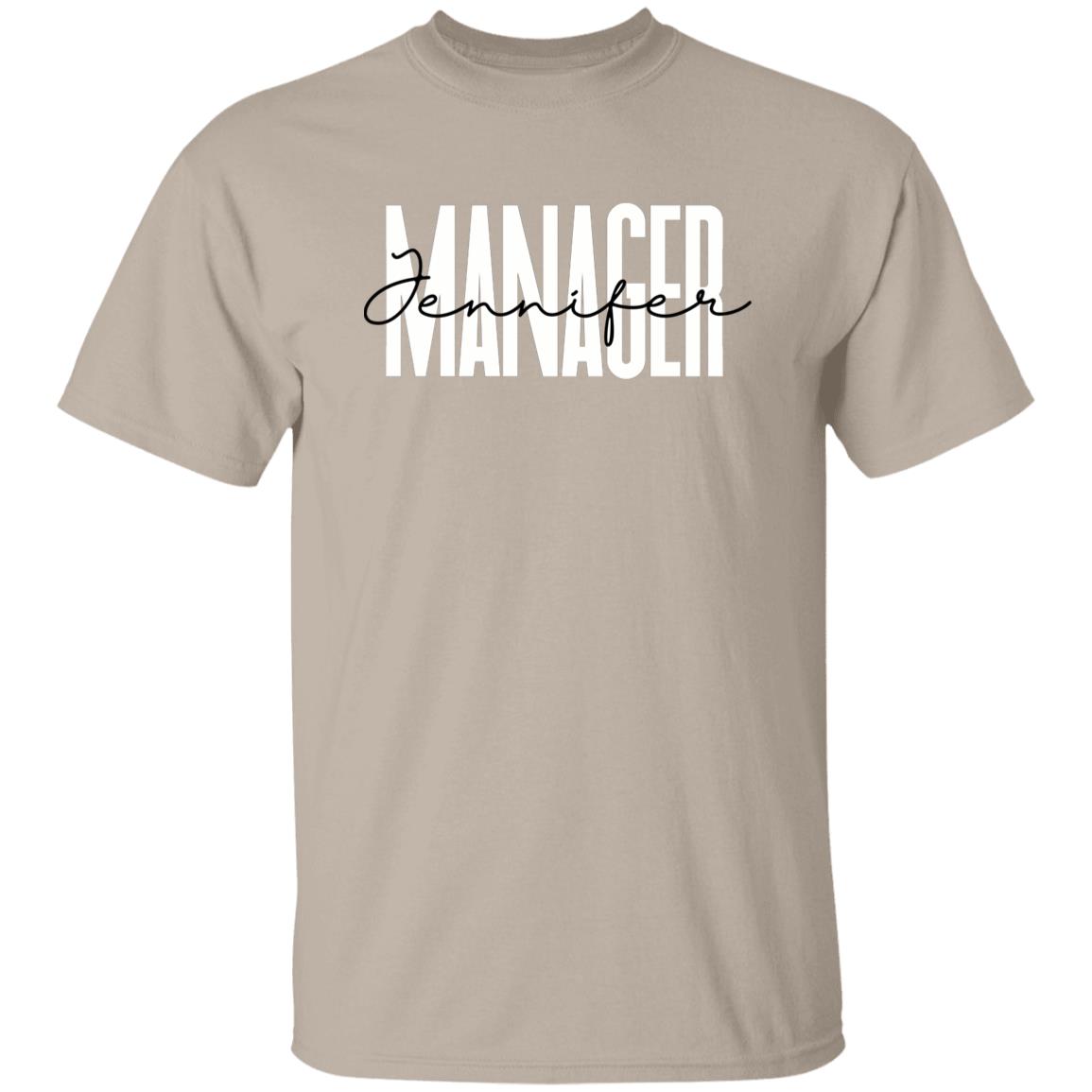 Personalized Manager T-Shirt gift Custom name HR Manager Human Resources Unisex Tee Sand Pink Blue-Family-Gift-Planet