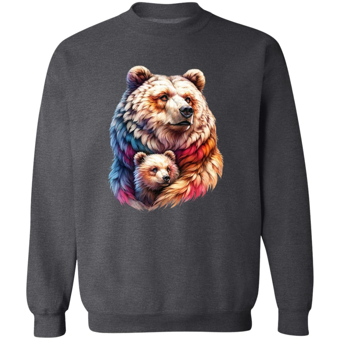 Mama Bear Unisex Sweatshirt Mother's Day crewneck Black Navy Dark Heather-Family-Gift-Planet