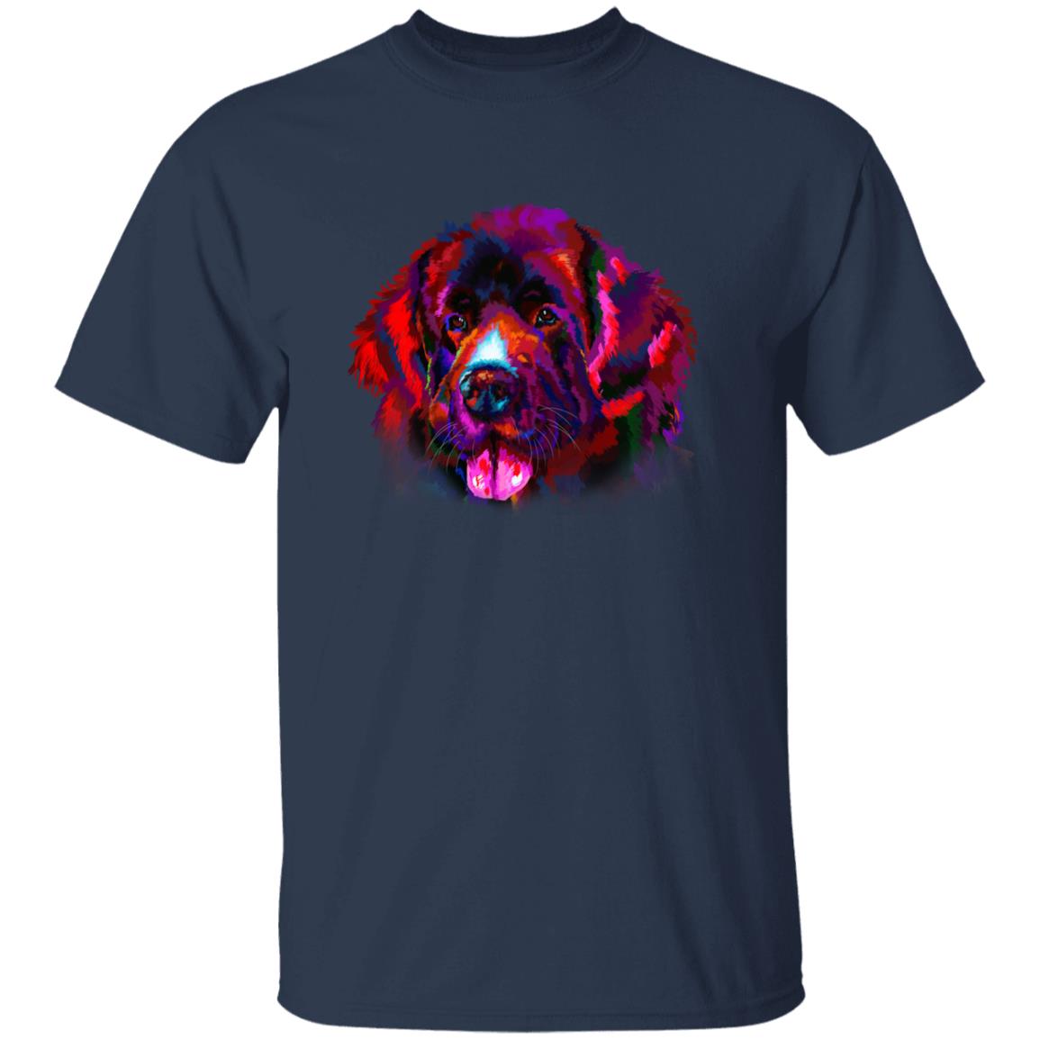 Watercolor Newfoundland dog Unisex shirt S-2XL black navy dark heather-Navy-Family-Gift-Planet