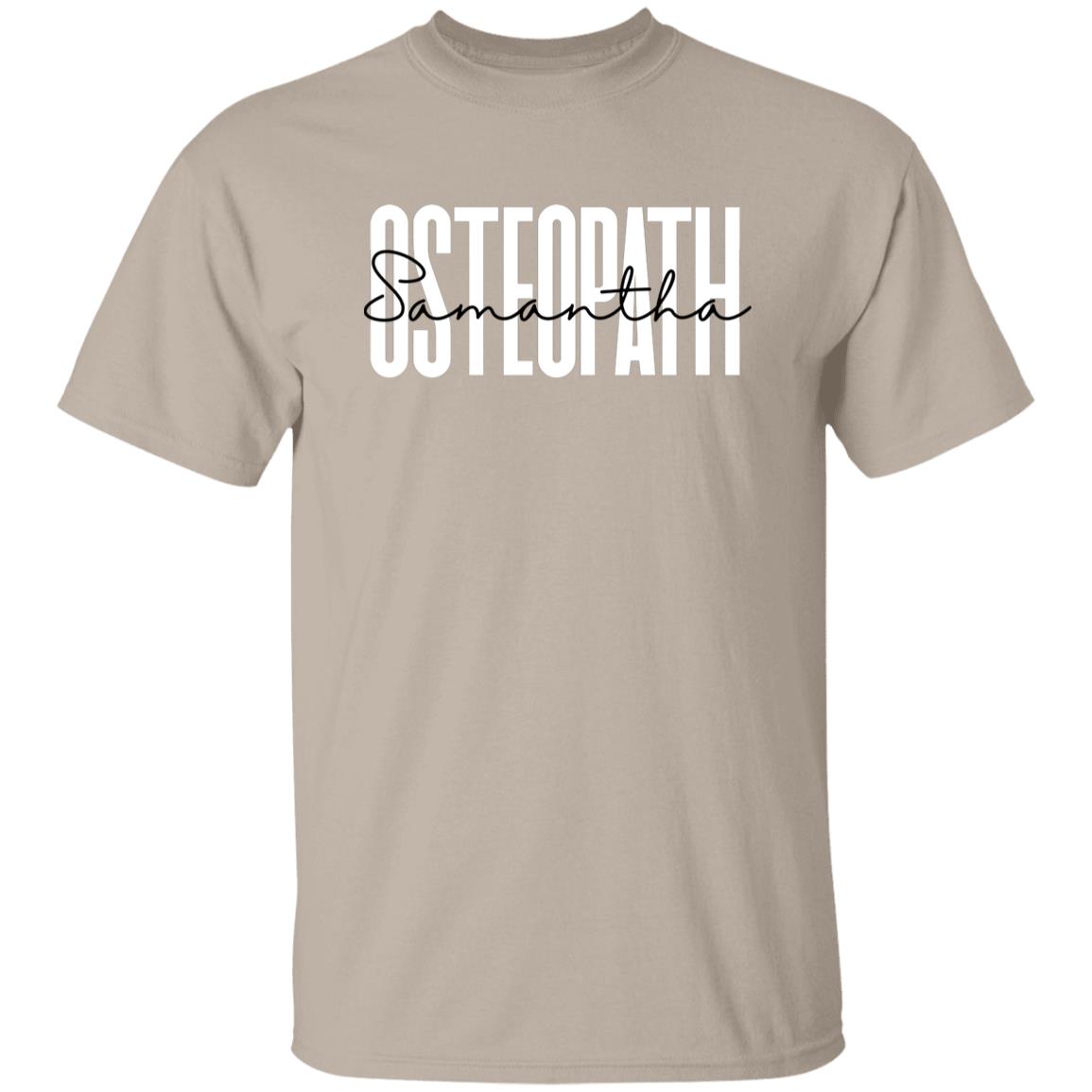 Personalized Osteopath T-shirt gift Custom licensed physician Unisex Tee Sand Pink Light Blue-Family-Gift-Planet