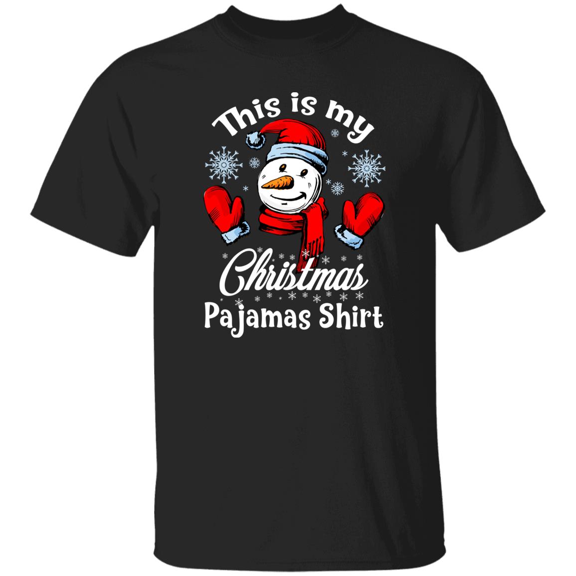 Christmas pajamas Unisex shirt snowman Holiday tee Black Dark Heather-Family-Gift-Planet