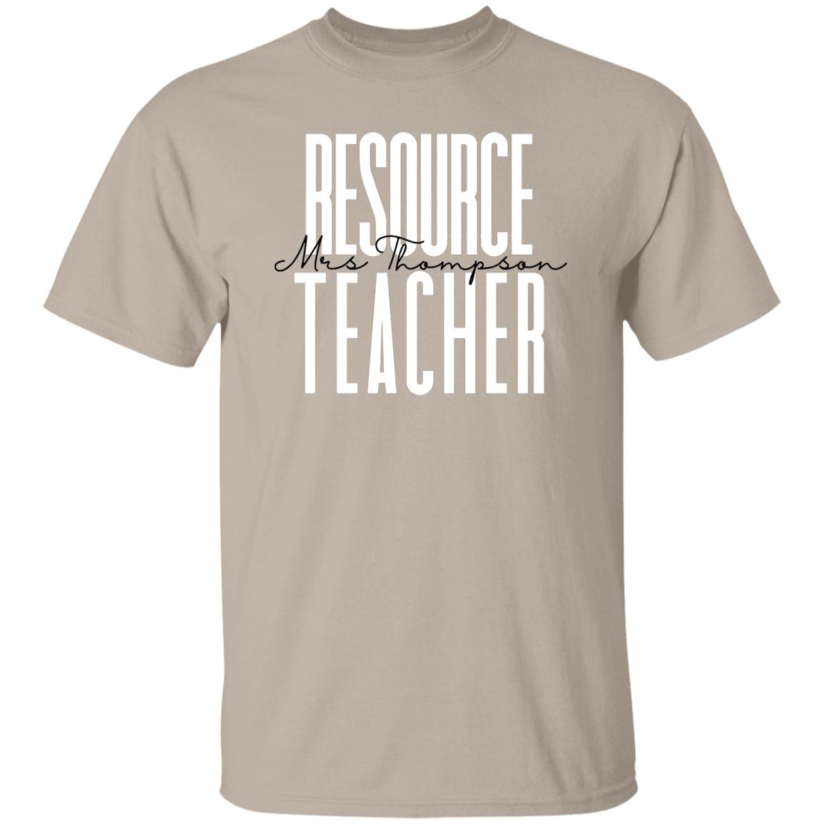 Personalized resource teacher T-shirt gift Custom name sped teacher Unisex Tee Sand Pink Light Blue-Family-Gift-Planet