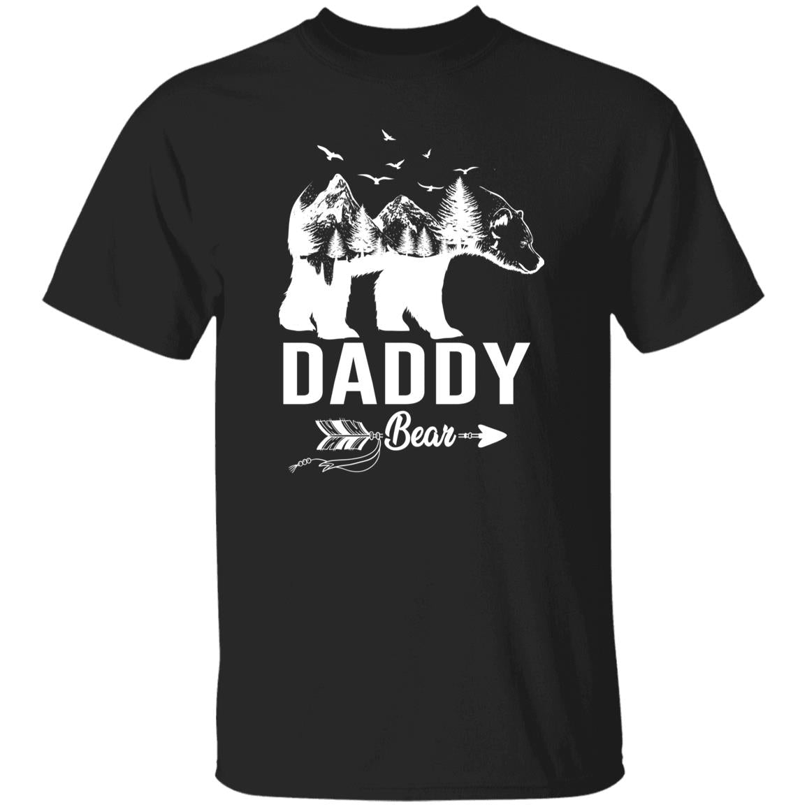 Daddy Bear Unisex T-shirt gift for dad Father's day tee black dark heather-Black-Family-Gift-Planet