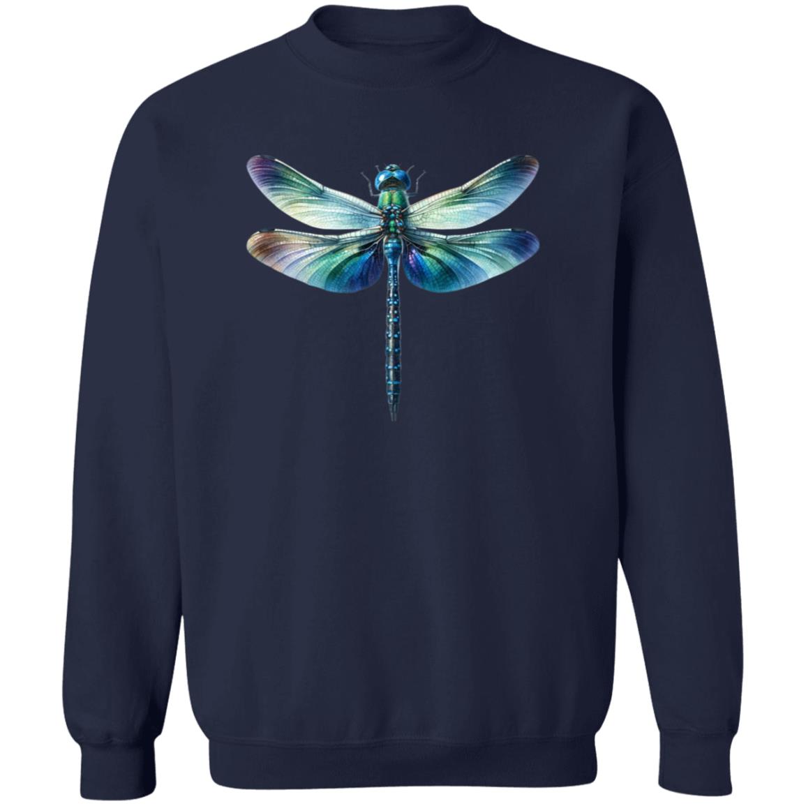 Blue Dragonfly Color Splash Unisex Sweatshirt Black Navy Dark Heather-Family-Gift-Planet