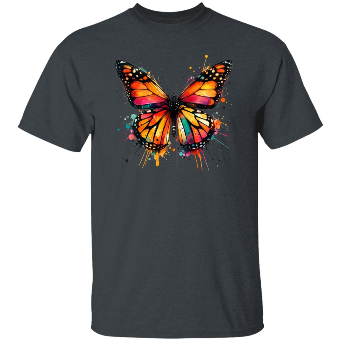 Monarch Color Splash Unisex T-Shirt Black Navy Dark Heather-Family-Gift-Planet
