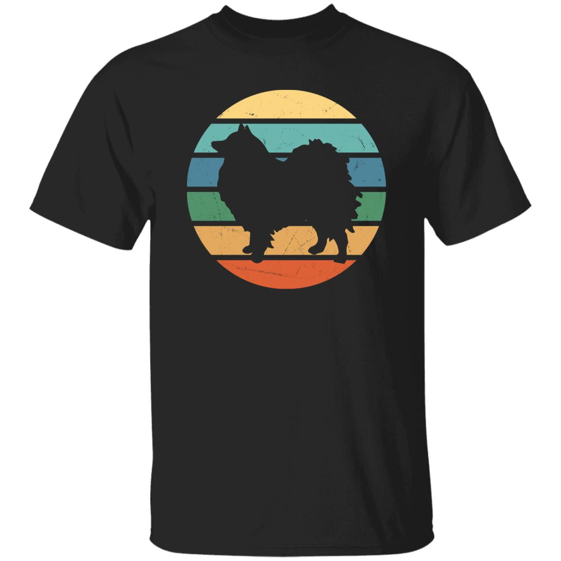 Spitz Retro Unisex T-shirt gift Spitz dog dad black dark heather-Black-Family-Gift-Planet