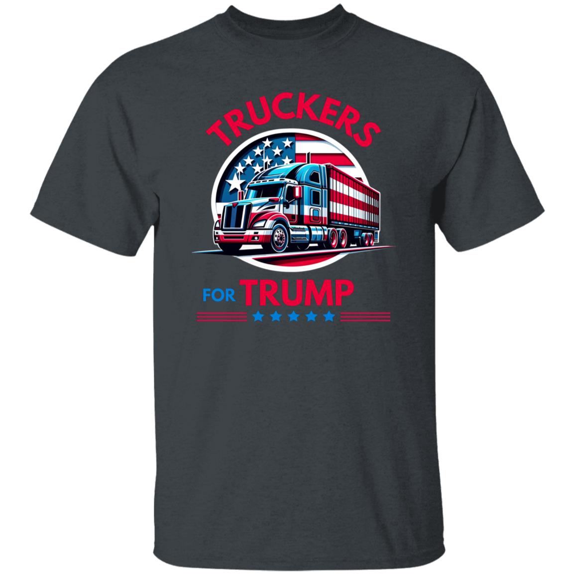 Truckers For Trump T-Shirt American trucker boycott Unisex tee Black White Dark Heather-Dark Heather-Family-Gift-Planet