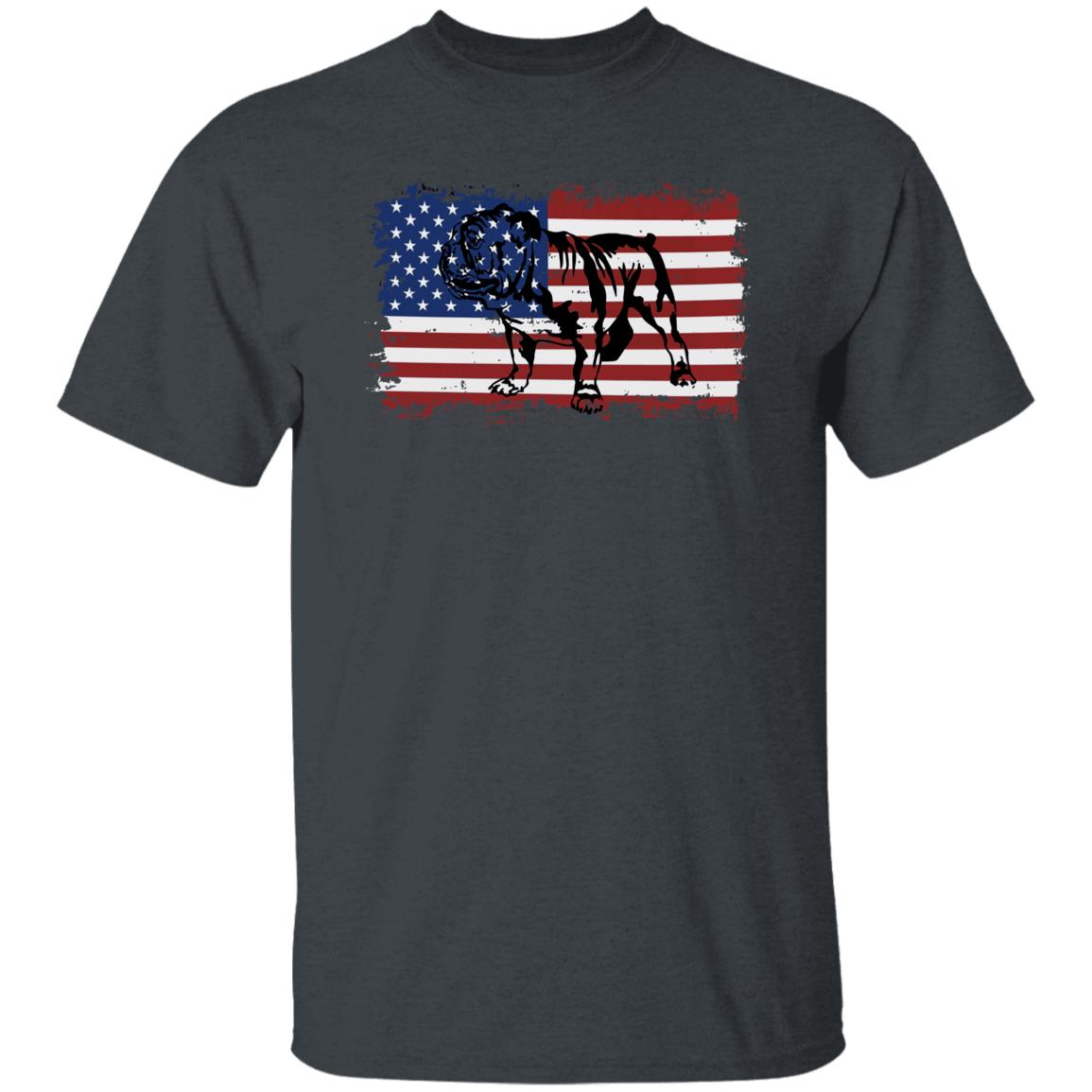 Pug American Flag Unisex T-Shirt gift US Pug dog owner tee black dark heather-Family-Gift-Planet