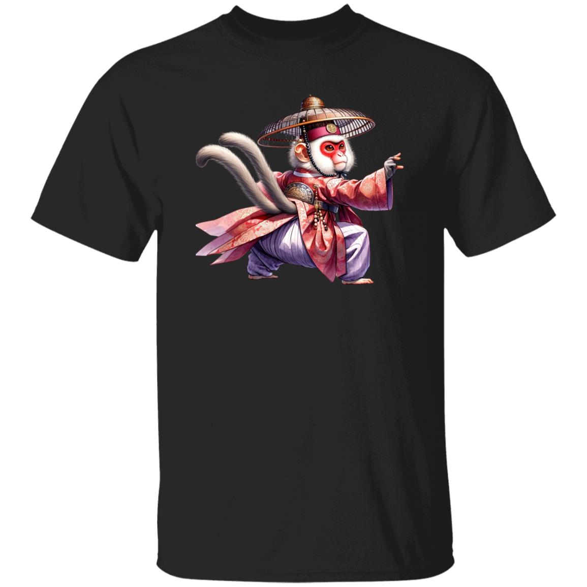 Monkey Ninja T-Shirt gift Two tails monkey Kung-Fu Unisex tee Black Navy Dark Heather-Family-Gift-Planet