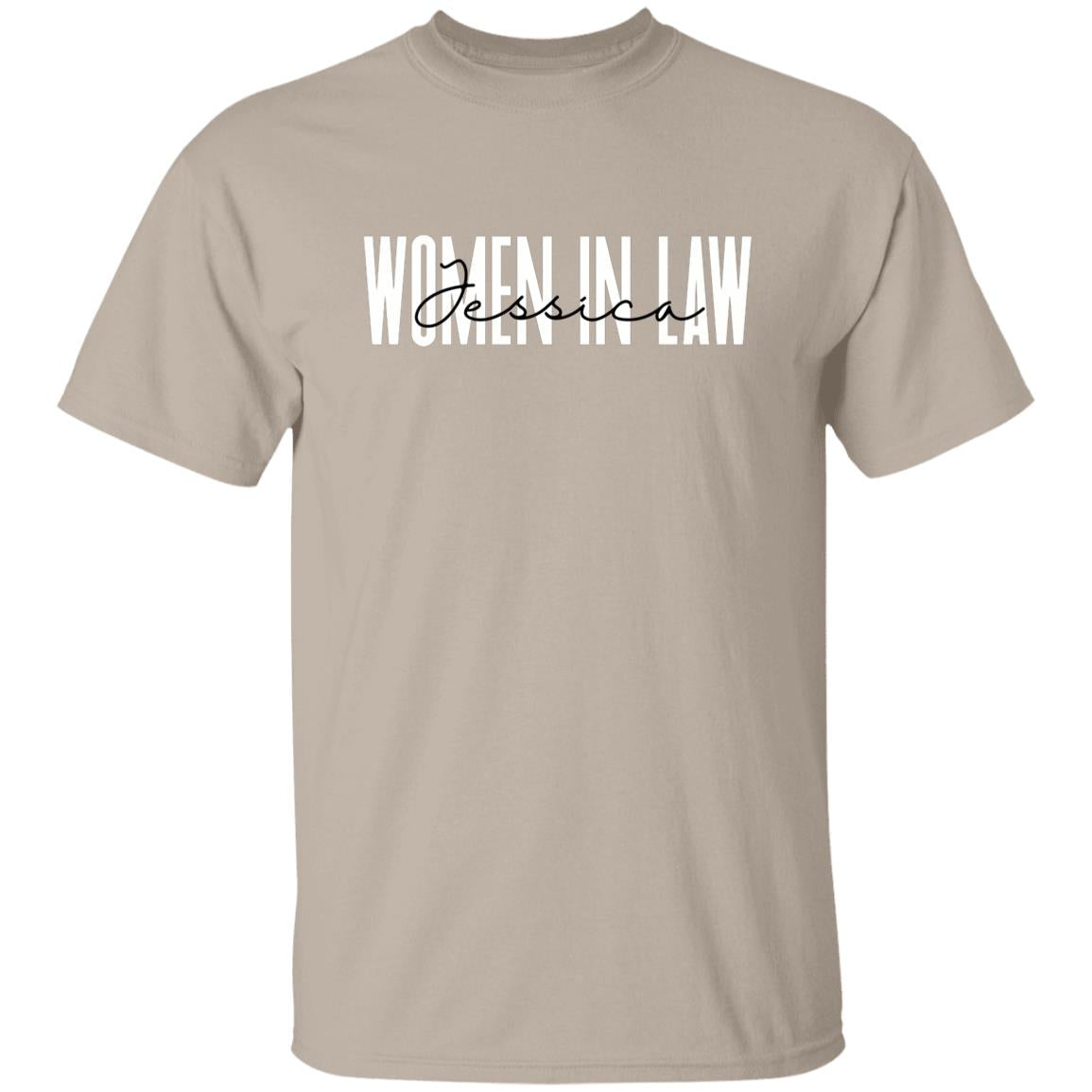 Personalized Women in law T-shirt gift Custom name Lawyer Attorney Unisex Tee Sand Pink Light Blue-Family-Gift-Planet