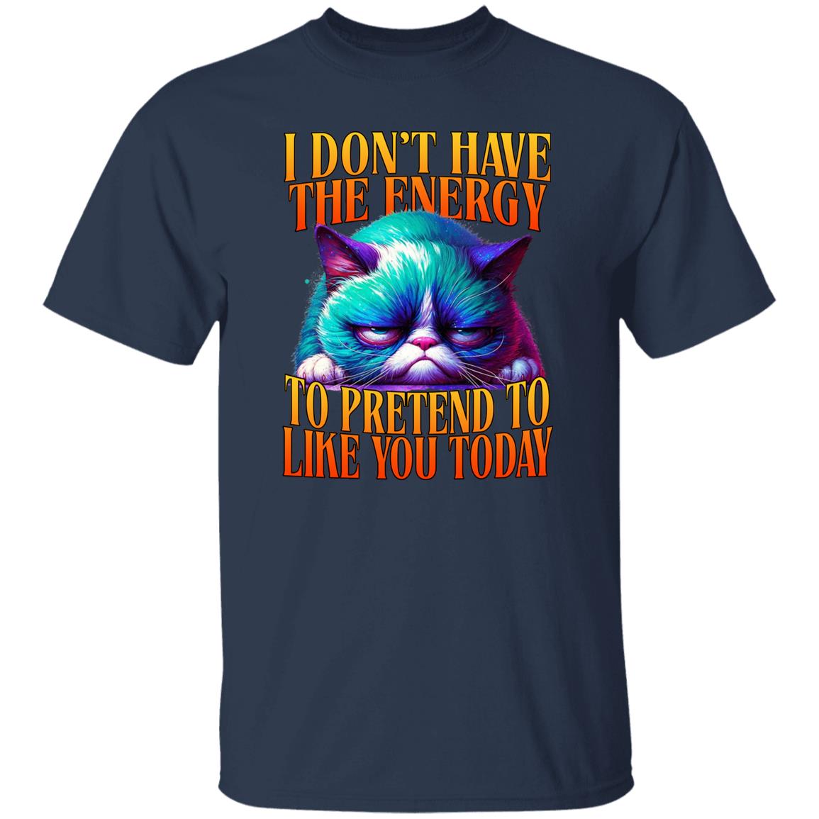 Sarcastic T-Shirt Grumpy cat meme Funny Birthday gift Unisex tee Black Navy Dark Heather-Family-Gift-Planet