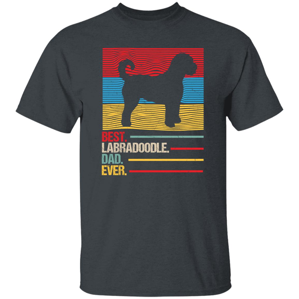 Best Labradoodle Dad Ever Retro Unisex T-shirt gift Labrador owner black dark heather-Dark Heather-Family-Gift-Planet