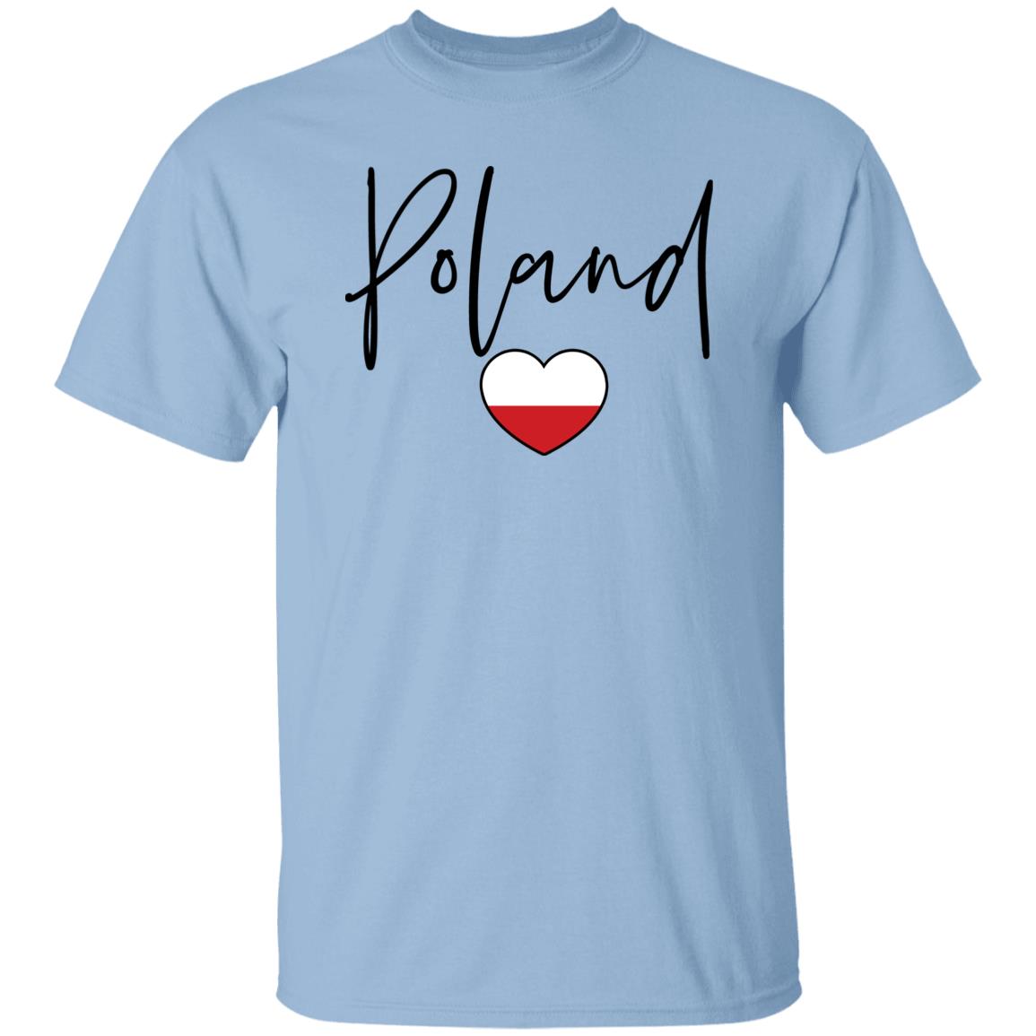 Poland flag heart Unisex T-shirt Poland love tee White Sand Blue-Family-Gift-Planet