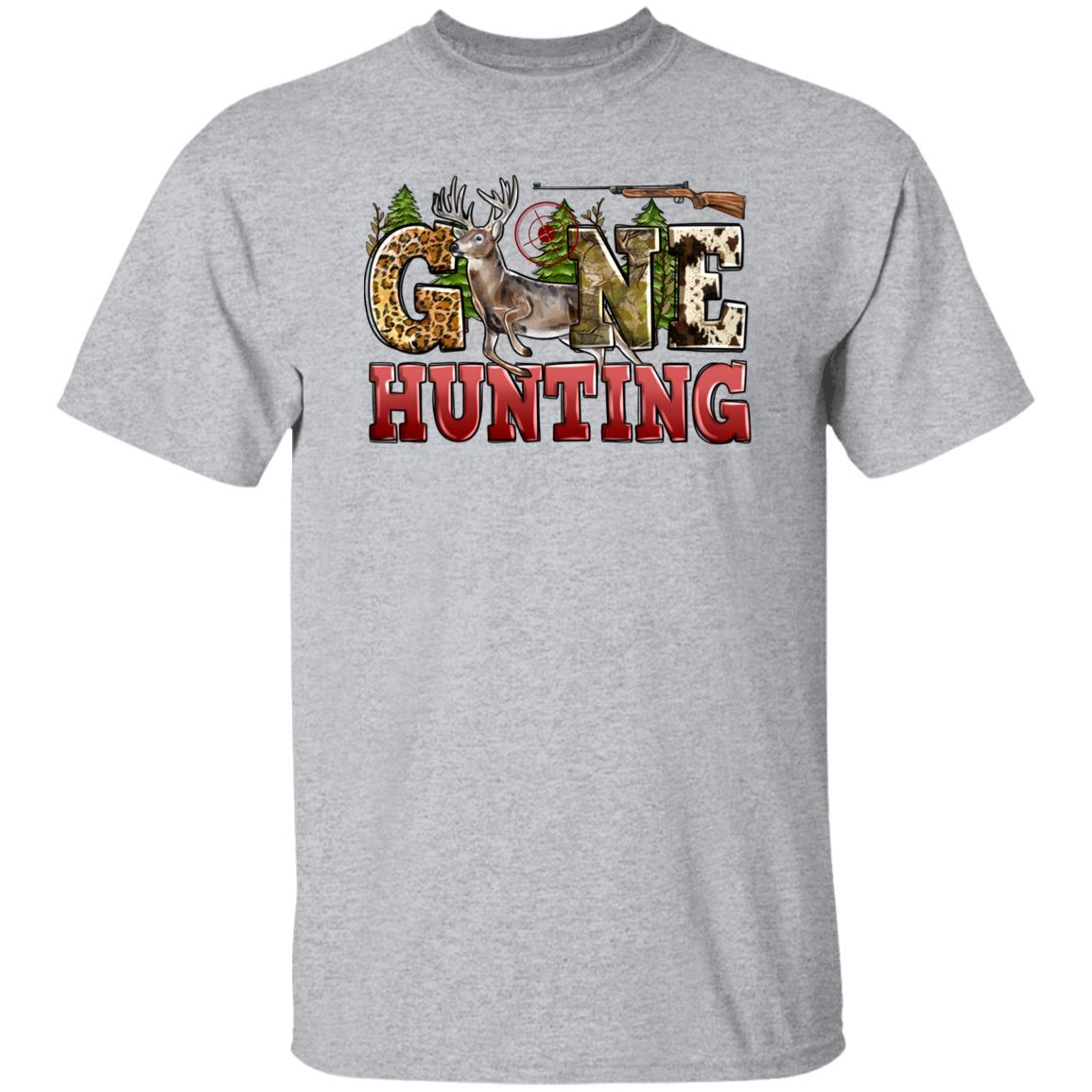 Gone hunting T-Shirt gift Hunter girl Unisex tee Sand White Sport Grey-Family-Gift-Planet