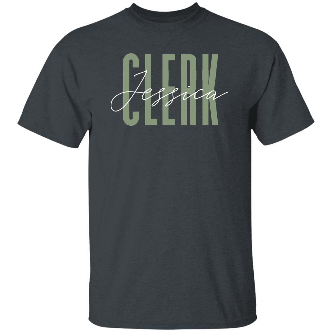 Clerk T-Shirt gift Office Clerk Court Clerk Customized Unisex tee Black Navy Dark Heather-Family-Gift-Planet