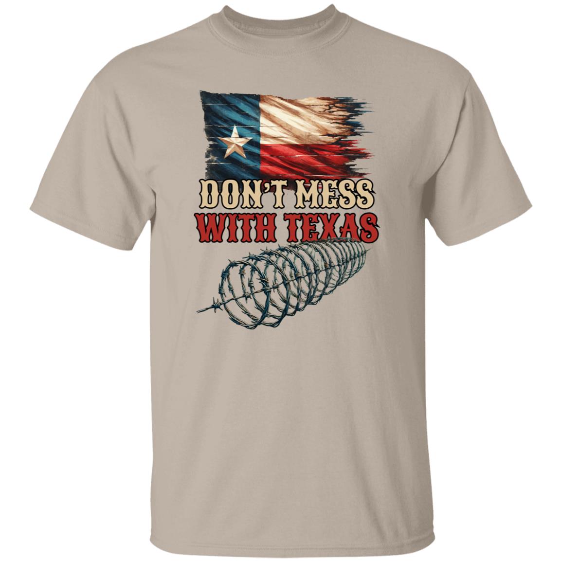 Don't Mess with Texas Unisex Tshirt border truck Texas black Sand Dark Heather-Family-Gift-Planet