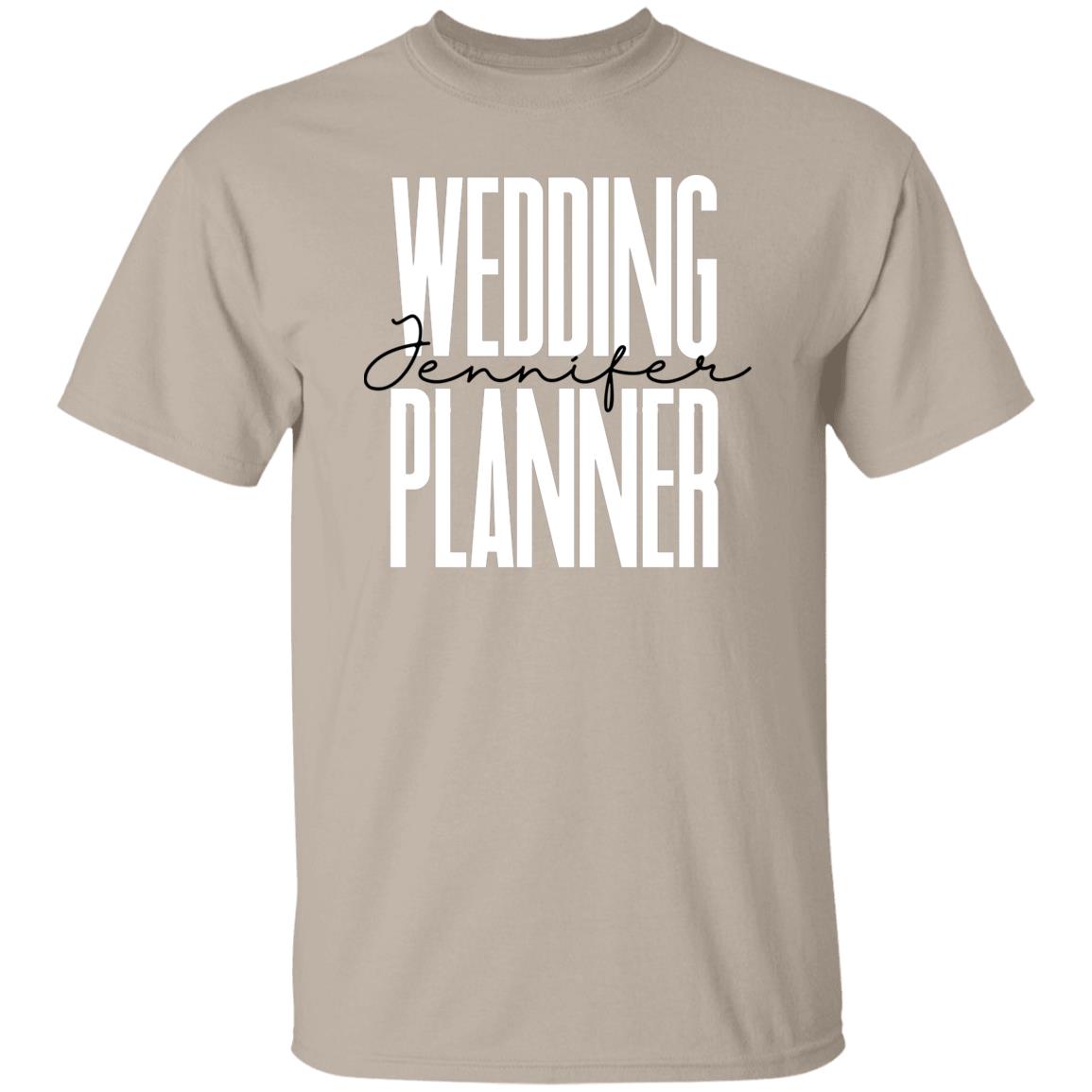 Personalized Wedding planner T-shirt gift Custom name Event organizer Unisex Tee Sand Pink Light Blue-Family-Gift-Planet