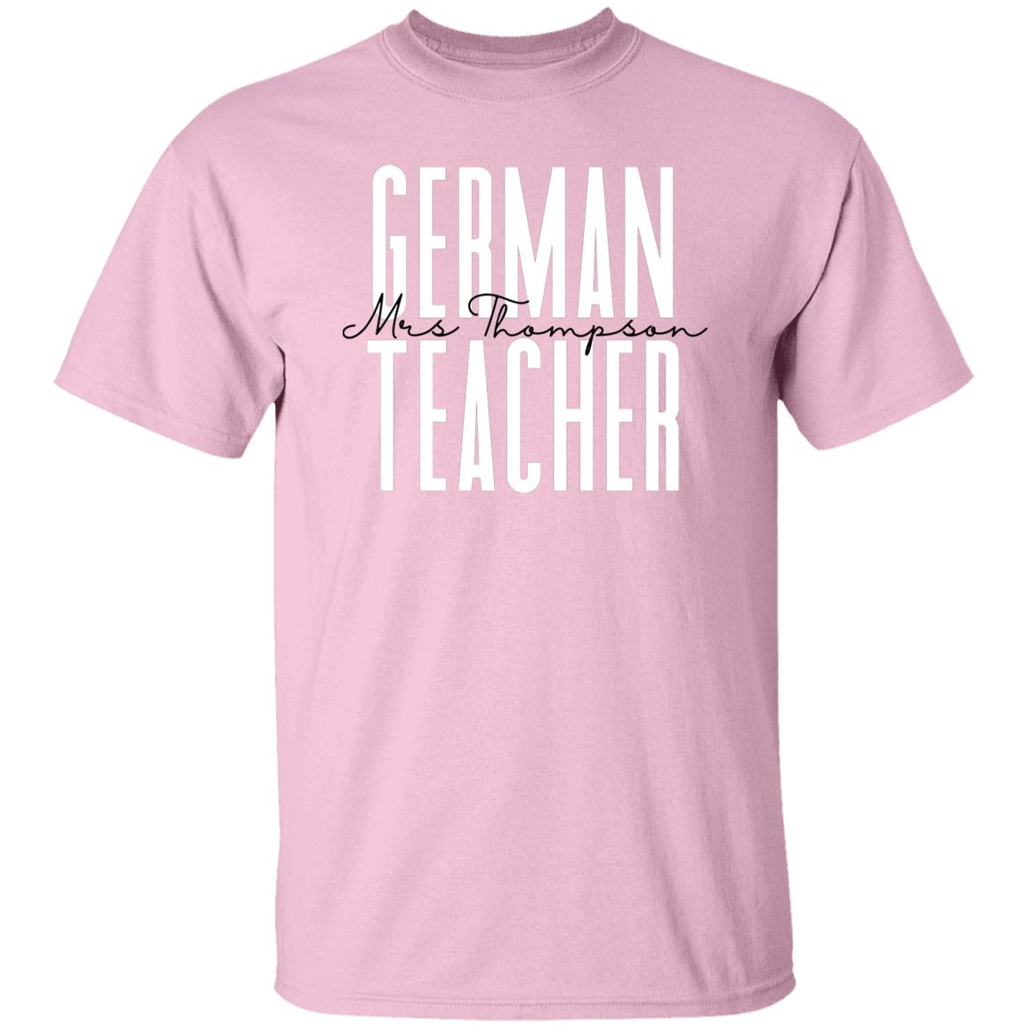 Personalized German teacher Unisex T-shirt Custom Name Sand Blue Pink-Family-Gift-Planet
