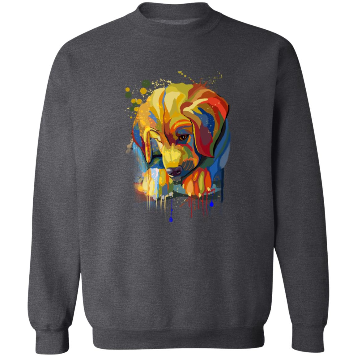 Abstract Golden Retriever dog Unisex Crewneck Sweatshirt with expressive splashes-Family-Gift-Planet