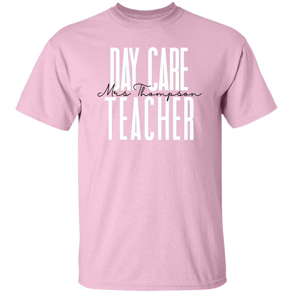 Personalized Day care teacher Unisex T-shirt Custom name daycare Sand Blue Pink-Family-Gift-Planet