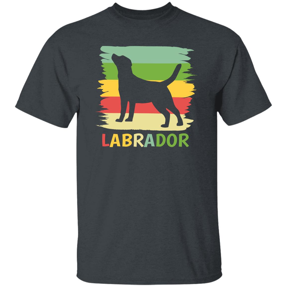 Retro Labrador Unisex T-shirt gift Labrador dog dad black dark heather-Dark Heather-Family-Gift-Planet