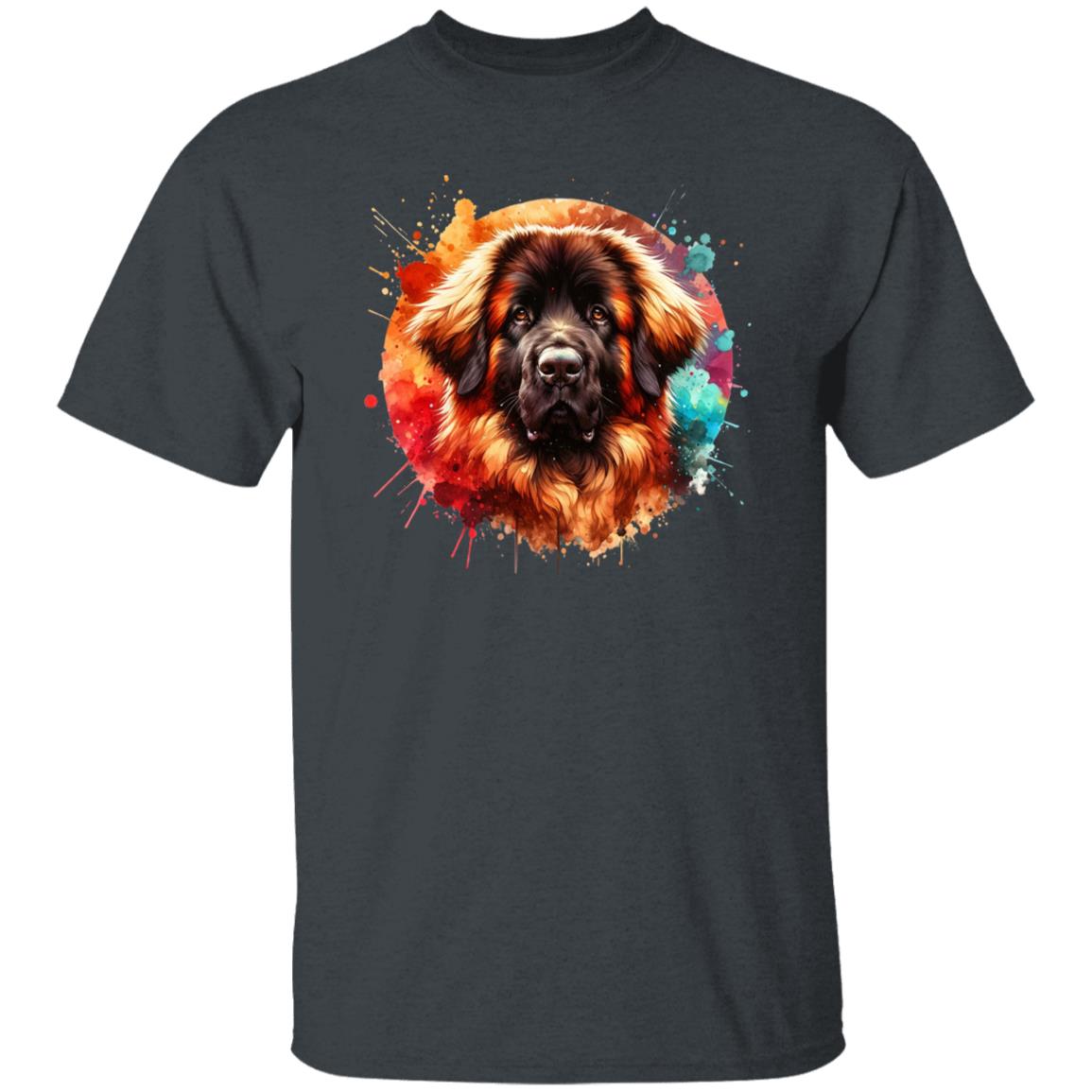 Artistic Leonberger Color Splash Unisex T-shirt Black Navy Dark Heather-Family-Gift-Planet