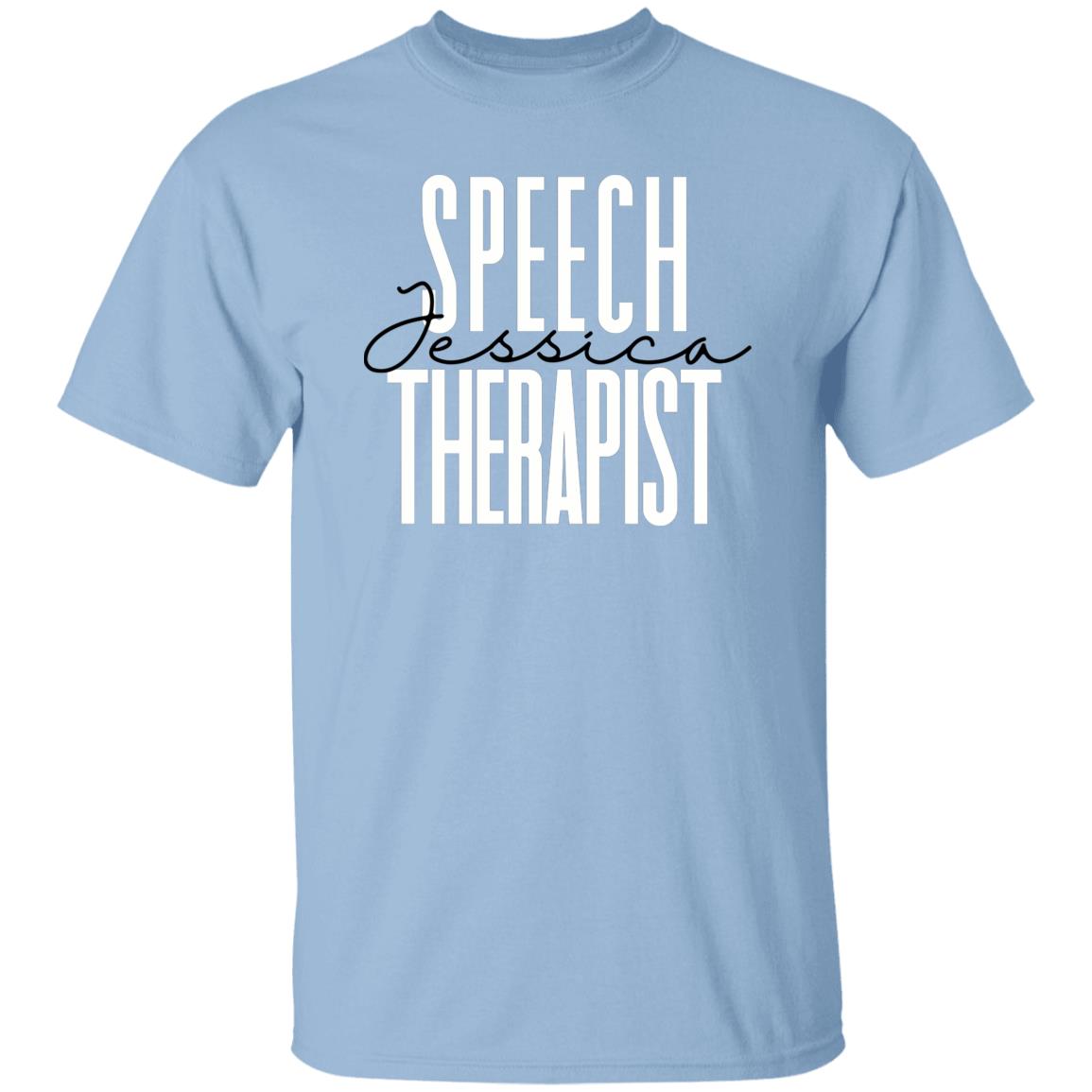 Personalized Speech therapist T-shirt gift Custom name SLP Speech Language Pathologist Unisex Tee Sand Pink Light Blue-Family-Gift-Planet