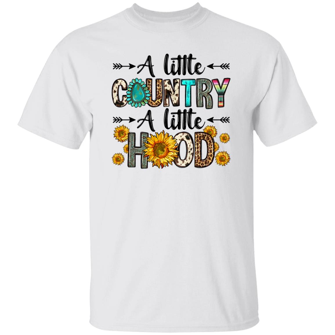 A little country a little hood T-Shirt Country girl forest lover Unisex tee White Sand Grey-Family-Gift-Planet