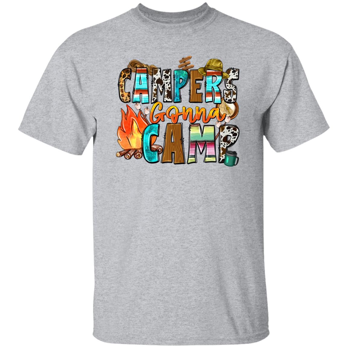 Campers gonna camp T-Shirt happy camper Unisex tee White Sand Sport Grey-Family-Gift-Planet