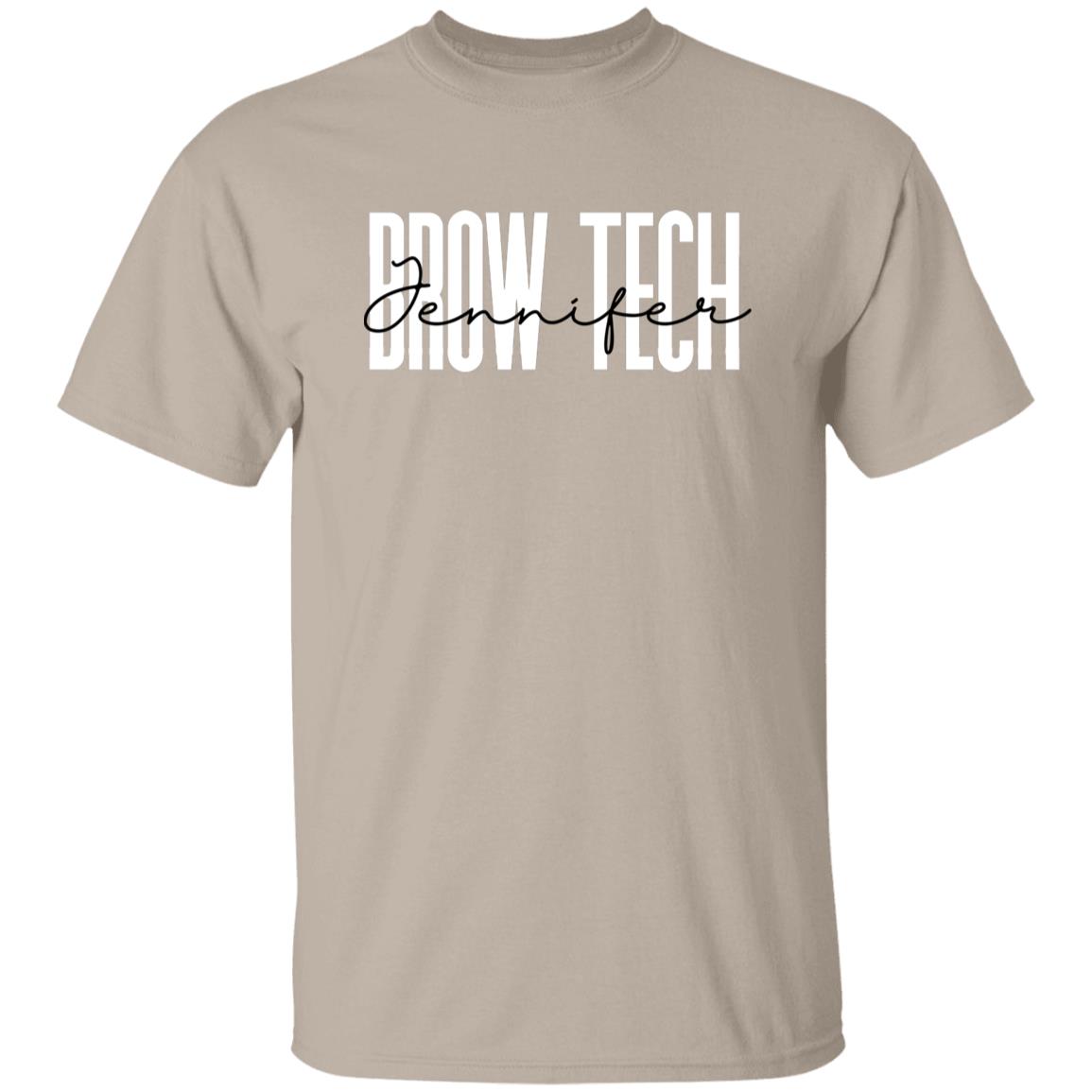 Personalized Brow tech Unisex T-shirt Custom name esthetician Sand Blue Pink-Family-Gift-Planet