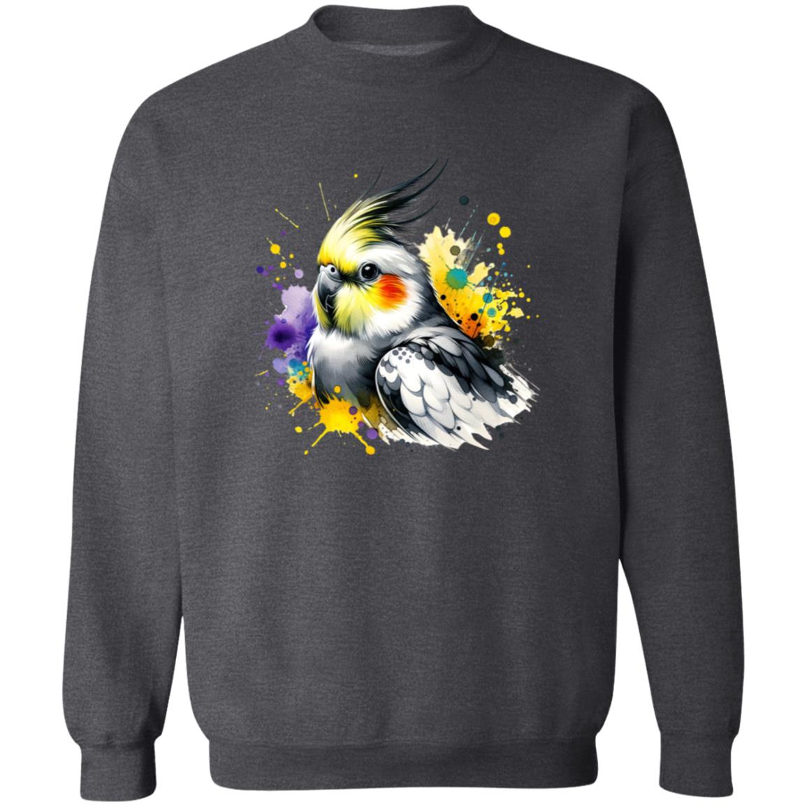 Cockatiel Mama Color Splash Unisex Sweatshirt Black Navy Dark Heather-Family-Gift-Planet