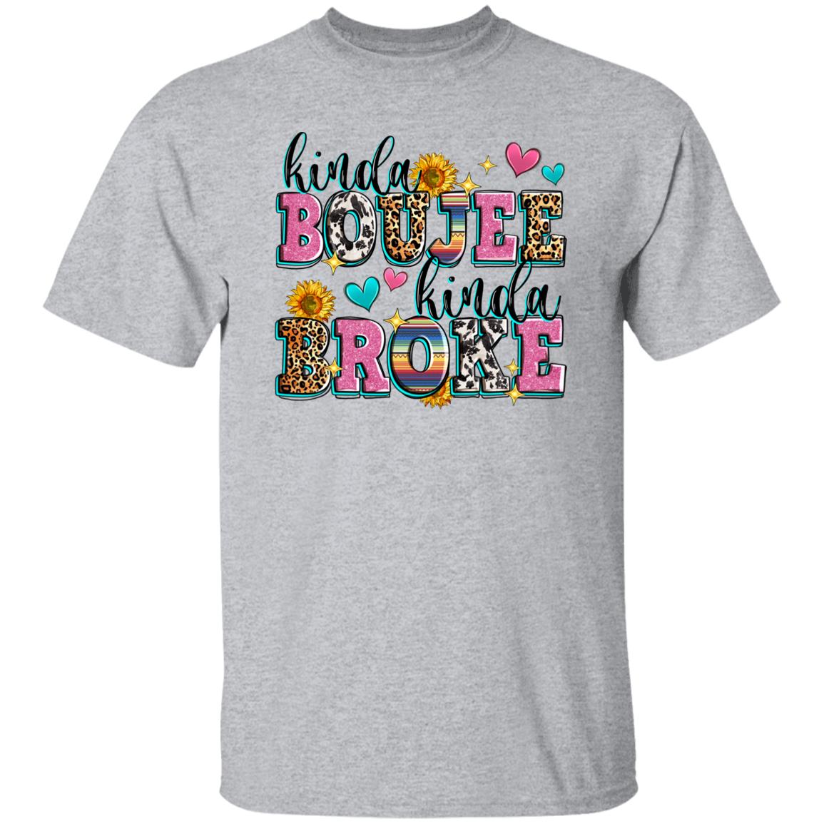 Kinda boujee kinda broke T-Shirt gift Unisex tee Sand White Sport Grey-Family-Gift-Planet